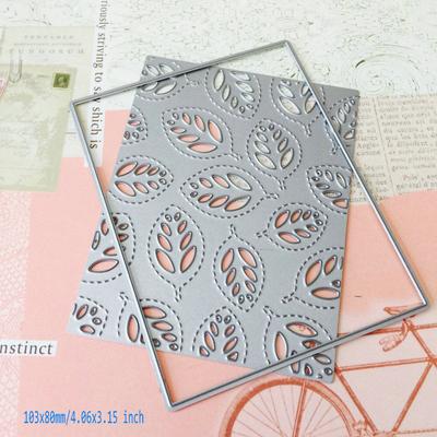 Kovové šablóny na vyrezávanie obdĺžnikového rámu s listami pre DIY Scrapbooking Album Papierové Karty Embossingové Remeselné Šablóny na Vyrezávanie