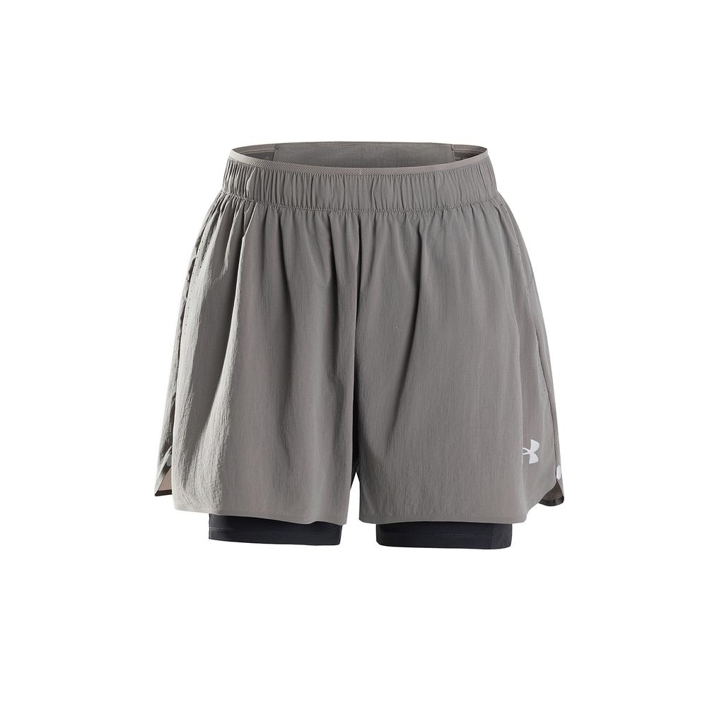 Under Armour Trail Running Series UPF50+ Two-In-One Fitness Breathable Sun Protection Cool Feel Three-Quarter Sports Shorts Women Shorts 15224223-0136