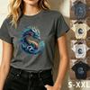 Colorful Water Dragon Fantasy Graphic T-Shirt Mythical Creature Art Casual Tee