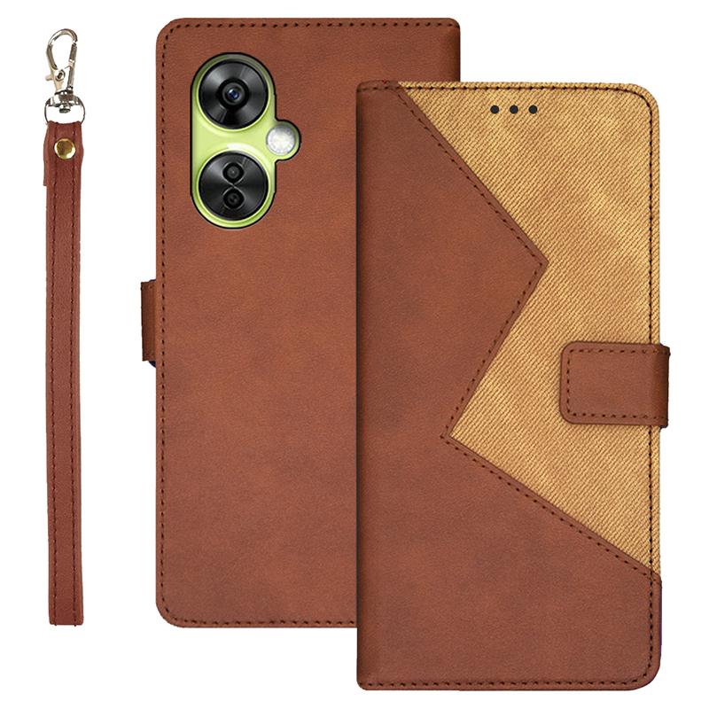 

IDEWEI For OnePlus Nord CE 3 Lite 5G/Nord N30 5G Case with Strap Card Slots Leather Phone Cover Brown