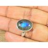 Oval Labradorite Ring US-7.5 Solid 925 Sterling Silver Chunky Gemstone Ring MK-36