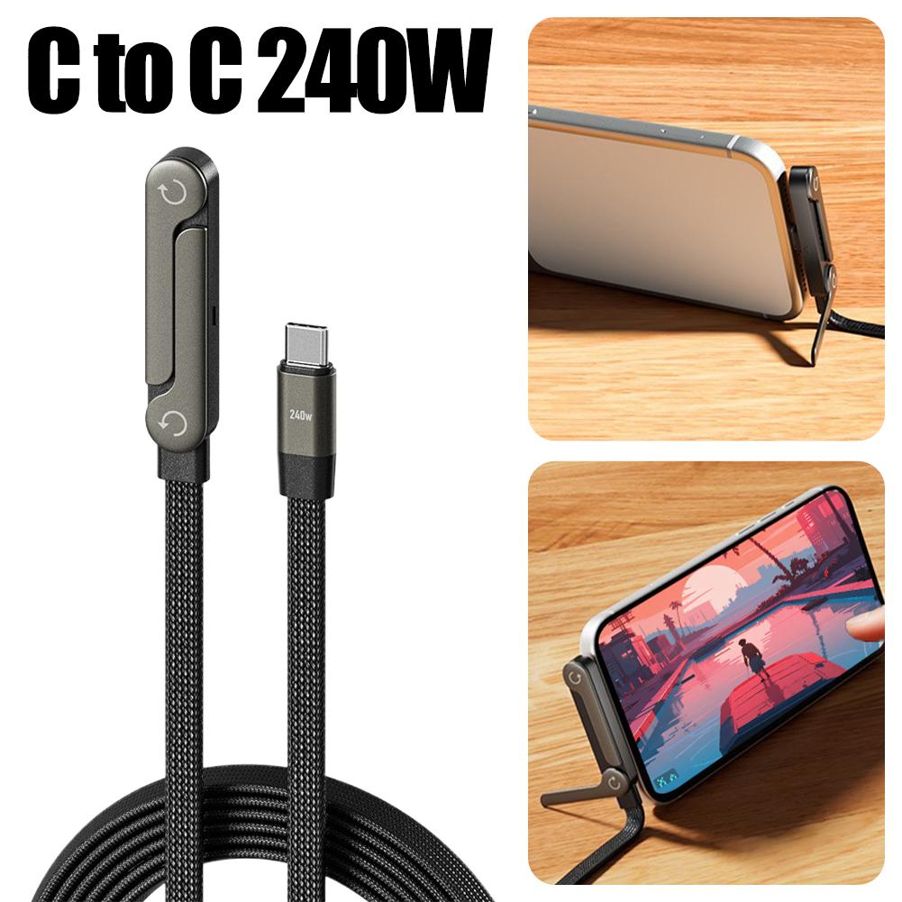 Charging Cable with Integrated Stand Invisible Holder Charger For Apple iPhone 15-17 Series For Huawei For Xiaomi Phone Stand