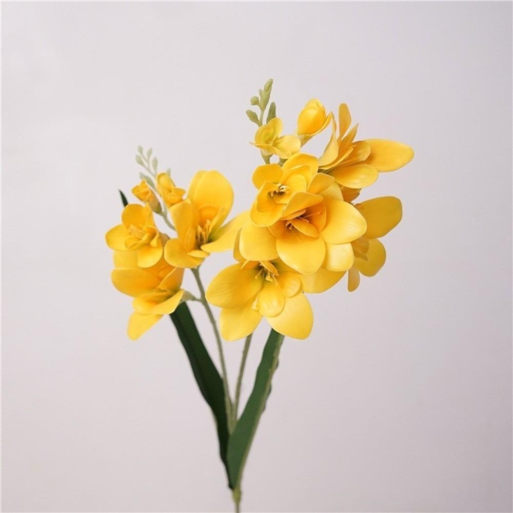 

Decor Realistic Artificial Vanilla Orchid Flower Moisturizing Texture 3D Fake Flower Durable Simulation Flower Photography Props