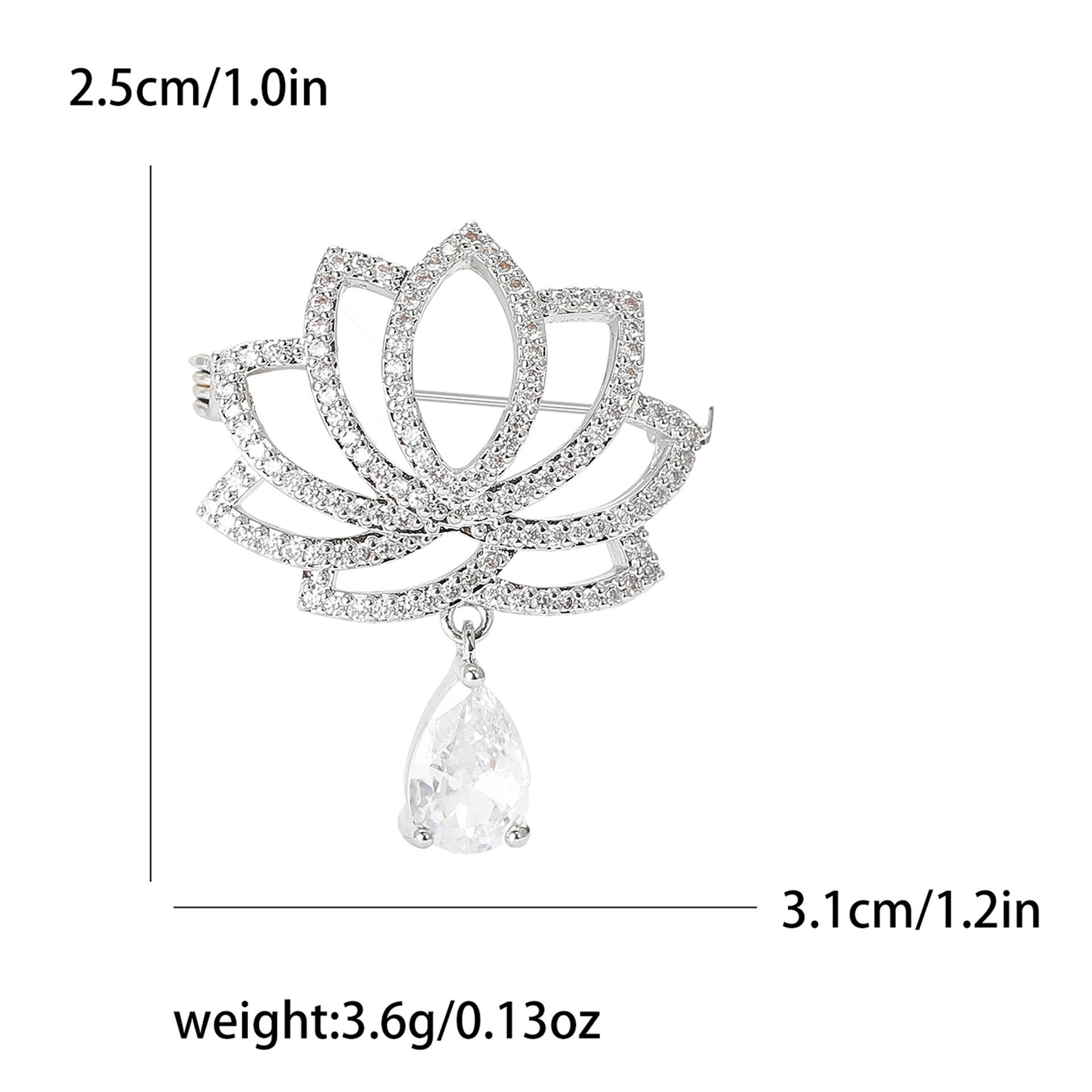 

Легкая роскошная высококачественная микро-инкрустированная медная циркониевая брошь-подвеска в виде лотоса, темпераментная элегантная женская одежда, брошь-булавка