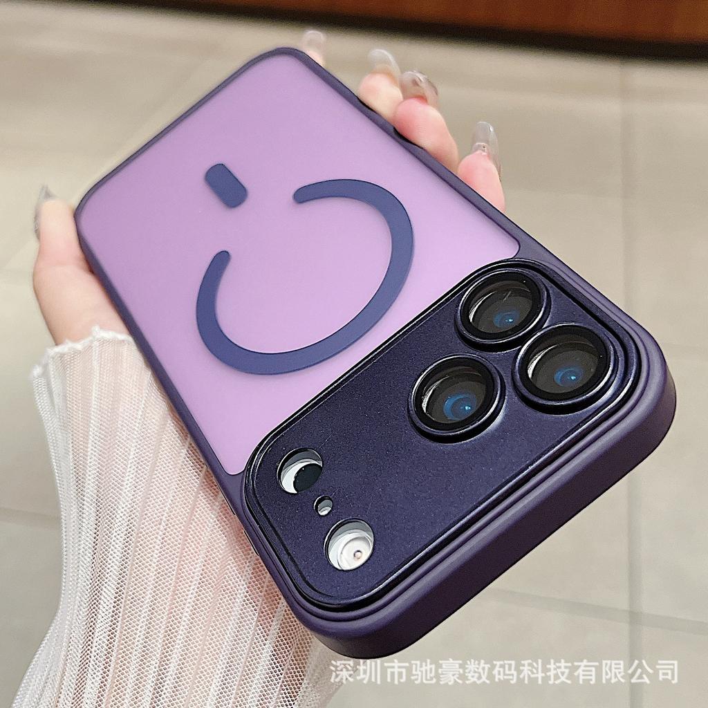 Skin matte magnetic attraction for iPhone17promax solid color anti-drop mobile phone case Apple 16 lens all-inclusive PC