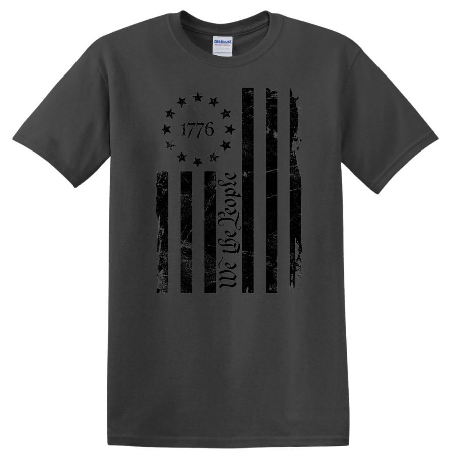 We The People 1776 T Shirt American Flag Patriotic Liberty Constitution Gift 2XL
