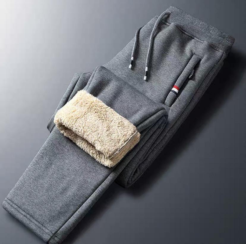 Pantaloni da jogging da uomo in pile pesante foderato in lana d'agnello: Caldo, Vestibilità Larga, Spesso, Taglie Forti, Autunno/Inverno, Sportivo & Casual.