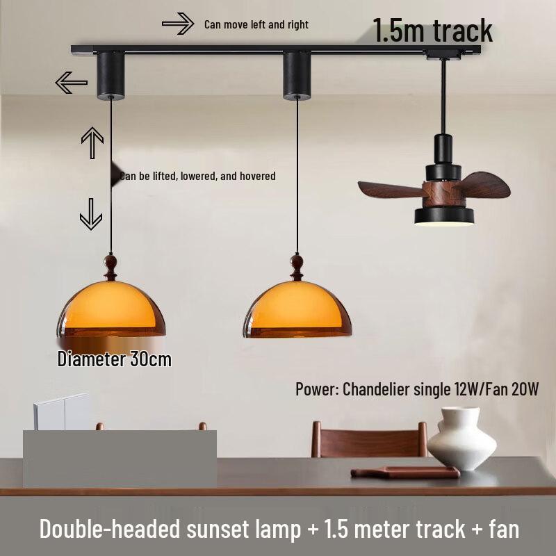 Dream Bubble Chandelier Dining Table Lamp with Sunset Projector & Fan