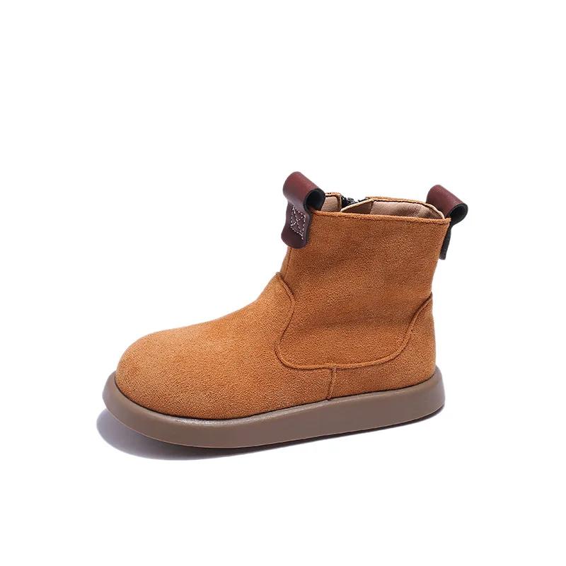 Autumn Winter Boys Girls Casual Boots British Style Children Casual Shoes Kids Anti-Slippery Outdoor Student Boots Size 23-36