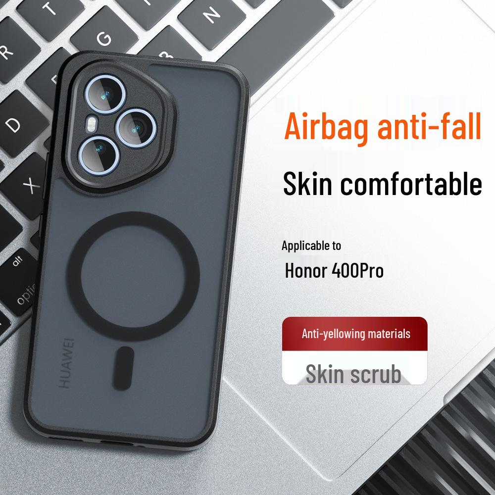 Honor400 Pro Magnetic Airbag Anti-Fall Frosted Phone Case – Overseas Version