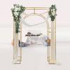 7.9Ft Gold Metal Geometric Wedding Arch Flowers Frame Backdrop Stand, Balloon Garden Arbor Outdoor Trellis for Climbing Plant