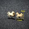 Stainless Steel Mini Stud Earrings Women Hedgehog Horse Rabbit Kitty Earings for Girls Vintage Tree of Life Ear Studs
