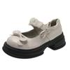 Coarse heel white small leather shoes women's new spring and summer Japanese jk college style cheap shallow mouth Mary Jane single shoes