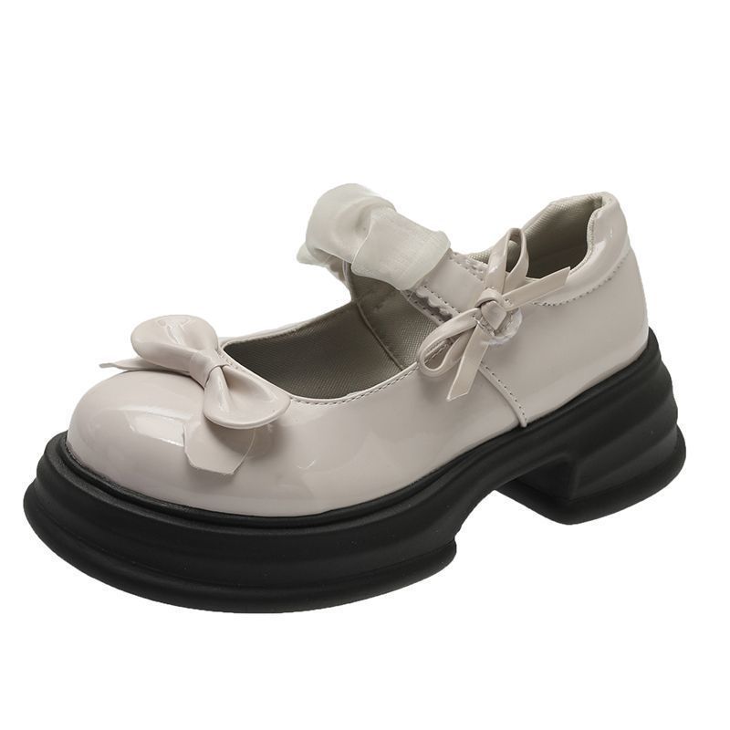 Coarse heel white small leather shoes women's new spring and summer Japanese jk college style cheap shallow mouth Mary Jane single shoes