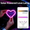 Solar Powered Heart-Shaped LED Neon Atmosphere Light For Car Triangle Window/Rear Windshield Decoration Atmosphere Lights Dome Lights 6