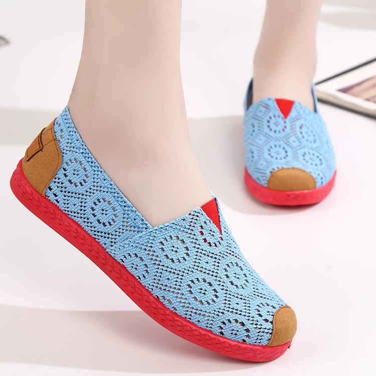 Flache Schuhe Neuer Sommer Atmungsaktives Hohles Mesh Weiche Sohle Lässige Slipper Schuhe für Damen Bequeme Leichte Slipper