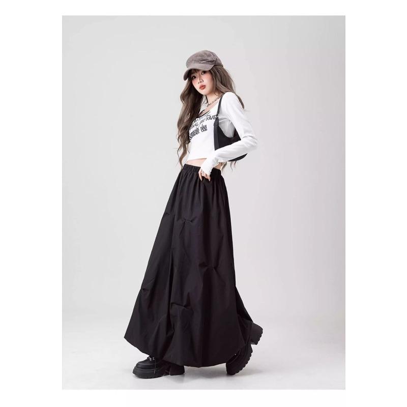 Coffee Brown High Waist Floral Skirt Autumn A Line Flared Pleated Midi Skirt Elegant Fashion Women