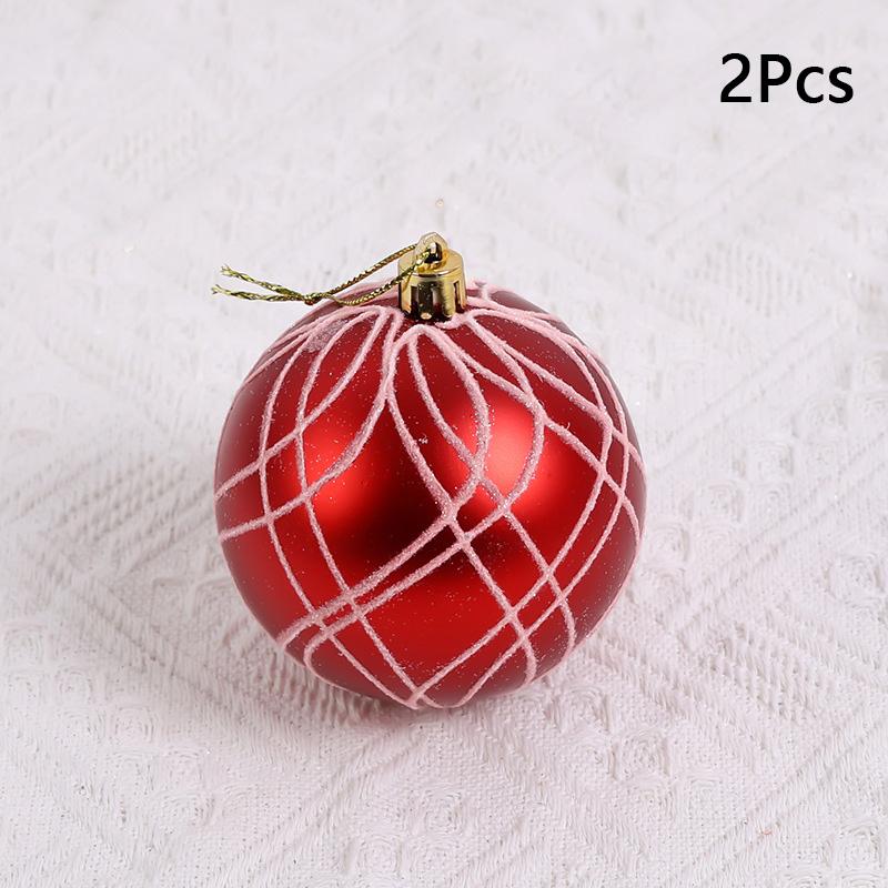 2PC Christmas Balls Ornament DIY 6/8CM Xmas Tree Pendant Party Decor New Year 2024 Hanging Pendants