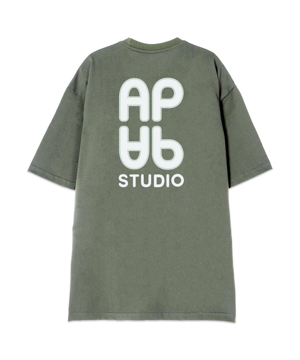 Astral Projection [Oversized] Ap 13-Count Cotton Round Neck Short Sleeve T-Shirt_Khaki L