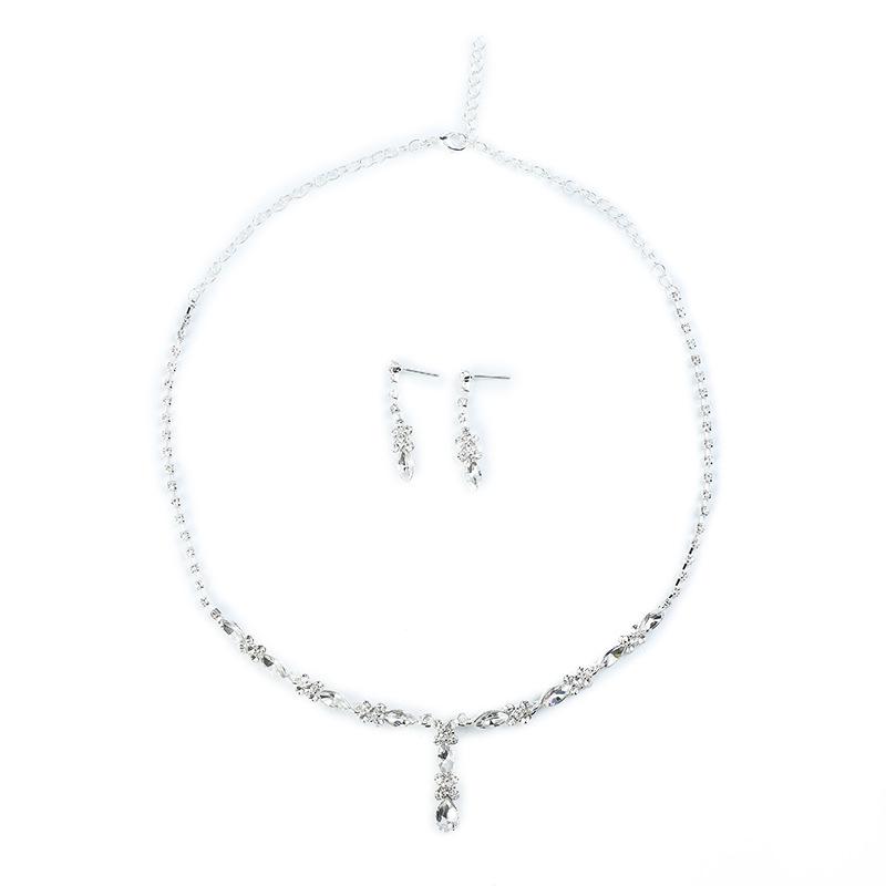 Fashion Necklace Earrings Bridal Set Necklace Dinner Party Wedding Full Diamond Women's Elegant Adjustment Crystal Pendant Jewelry 2026