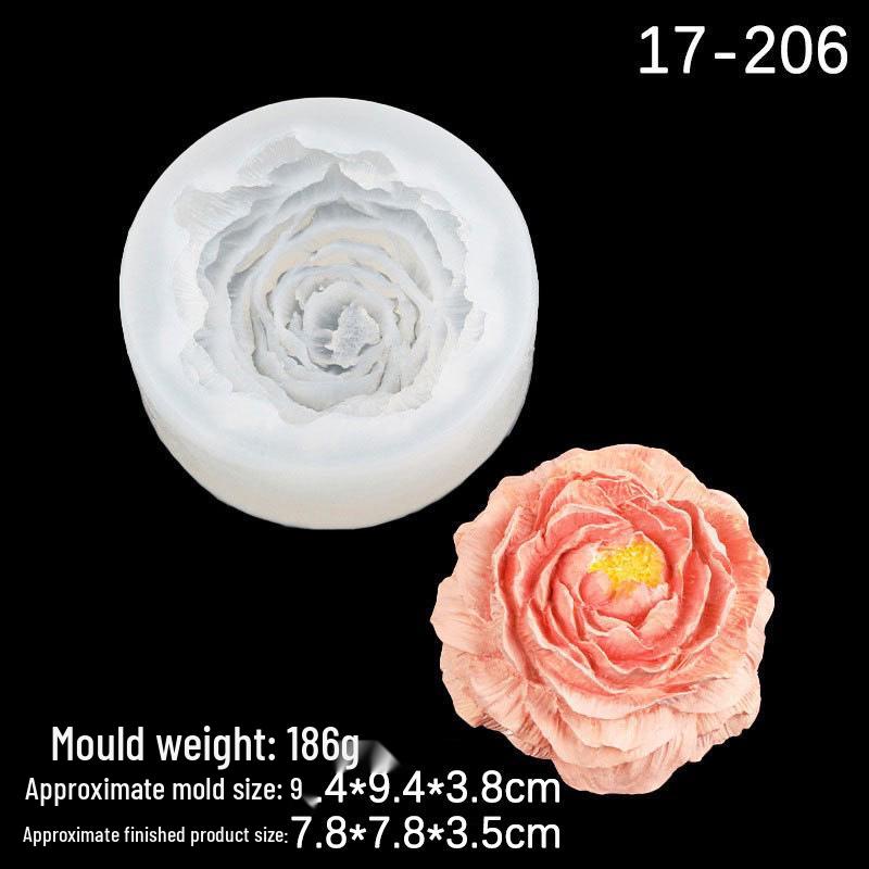 Peony Flower Silicone Mold for DIY Baking, Aromatherapy Plaster, Candle Making, Fondant, Cake, Chocolate, and Pudding.