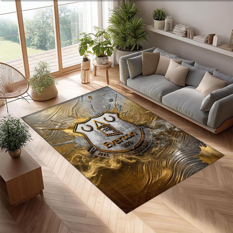 Tappeto in Velluto di Cristallo con Stampa Calcio Everton, Comodo Assorbente d'Acqua Antiscivolo Tappeto per Pavimenti Interni