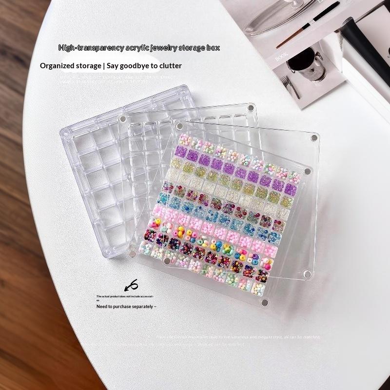 1Pcs Acrylic Gold Transfer Pendant Compartment Collection Box 36/64/100 Grids Gold Bean Storage Box Antioxidant Display Box