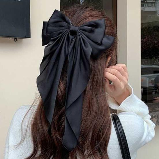 

Yousheng 3 шт. женские заколки для волос двухслойный бант из атласа в стиле ретро большой размер однотонный противоскользящий хвост украшение для волос зажим аксессуар для волос