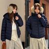 New ribs down cotton clothes  hooded puffs fluffy bread light warm windproof light jacket