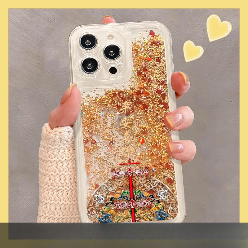 

Бог богатства подойдет для Apple 16 Promax Прозрачный чехол для мобильного телефона Iphone15 Праздничный зыбучий песок 14 Полное покрытие Anti-Fall 13 Xiaomi 13