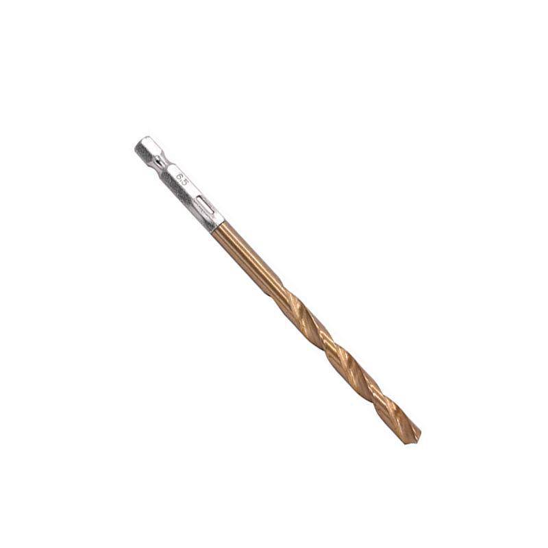 13-Piece Titanium-Plated Hex Shank Twist Drill Set, 1.5-6.5mm High-Speed Steel Bits for Electric Drills