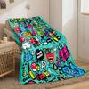 Colorful Cartoon-style Doodles and Text with Playful and Lively Designs. for All Seasons Blanket Lunch Break Throw Gift
