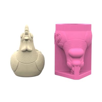 Silikonová forma na květináče ve tvaru kohouta, silikonová řemeslná forma pro výrobu sukulentních květináčů a projektů bytové dekorace