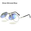 90's Retro Shades Round Steampunk Sun Glasses Flip Up Sunglasses Costume Glasses for Women & Men UV400 Protection Eyewear