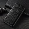 Custodie Per SAMSUNG Galaxy S24 S23 S22 S21 S20 Plus Ultra FE 5G Custodia a Libro Coccodrillo Vera Pelle di Mucca Coperture Portafoglio Magnetiche