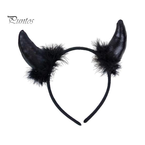 Devil Horn Decor peapael Palus kangast käsitsi valmistatud kerge elastse disainiga juukserõngas Cosplay peod Halloweeni aksessuaarid