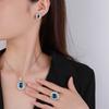 Jewelry Copper Bottom Gold-Plated Simulation Blue Spinel High-End Retro Suit Women 10 * 14-8 * 10