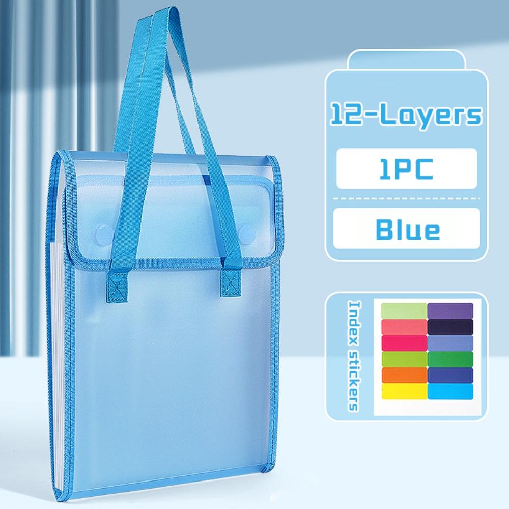 12-layer A4 File Folder Handheld Data Bag Professional Test Paper Storage Folder  for School Office