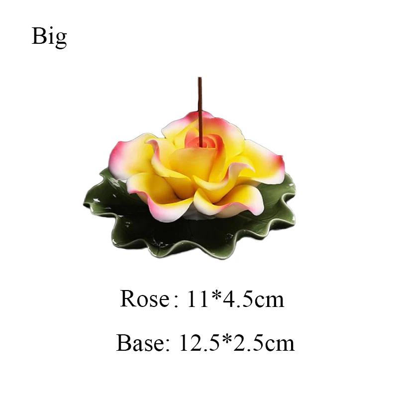 Y Handmade Large Lotus Flower Incense Burner Multi-Color Line Incense Holder Tea Room Office Home Decoration Buddha Home Decor