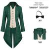 Men's Medieval Swallowtail Punk Costume Coat - Halloween Retro Party Wear