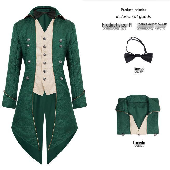 

Мужской средневековый панк-костюм сюртук - Ретро одежда для вечеринки на Хэллоуин L