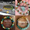 4pcs Money Good Luck Bracelet Natural Green Aventurine Tiger Eye Stone Symbolic Beaded Bracelets Bangle Jewelry for Loved