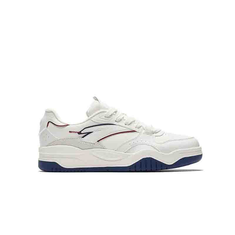 Anta Wave Shoes Fabric Synthetic Leather Suede Breathable Low Top Skate Shoes Men Sneakers White Blue 912538003F-6