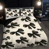 3Pcs Black Bow Print Coreless Bedding Set Multiple Sizes Suitable For Bedrooms And Dormitories Comfortable And Machine Washable