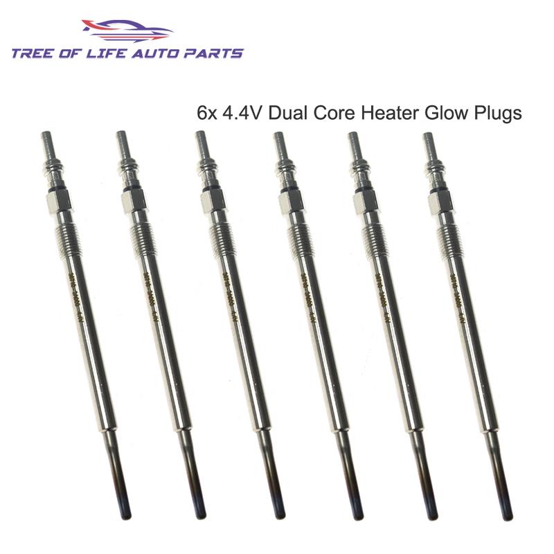 6x 4.4V Dual Core Heater Glow Plugs For Hyundai Veracruz 3.0 V6 CRDi 4WD 2008 2009 2010 2011+ 36710-3A000 010266019