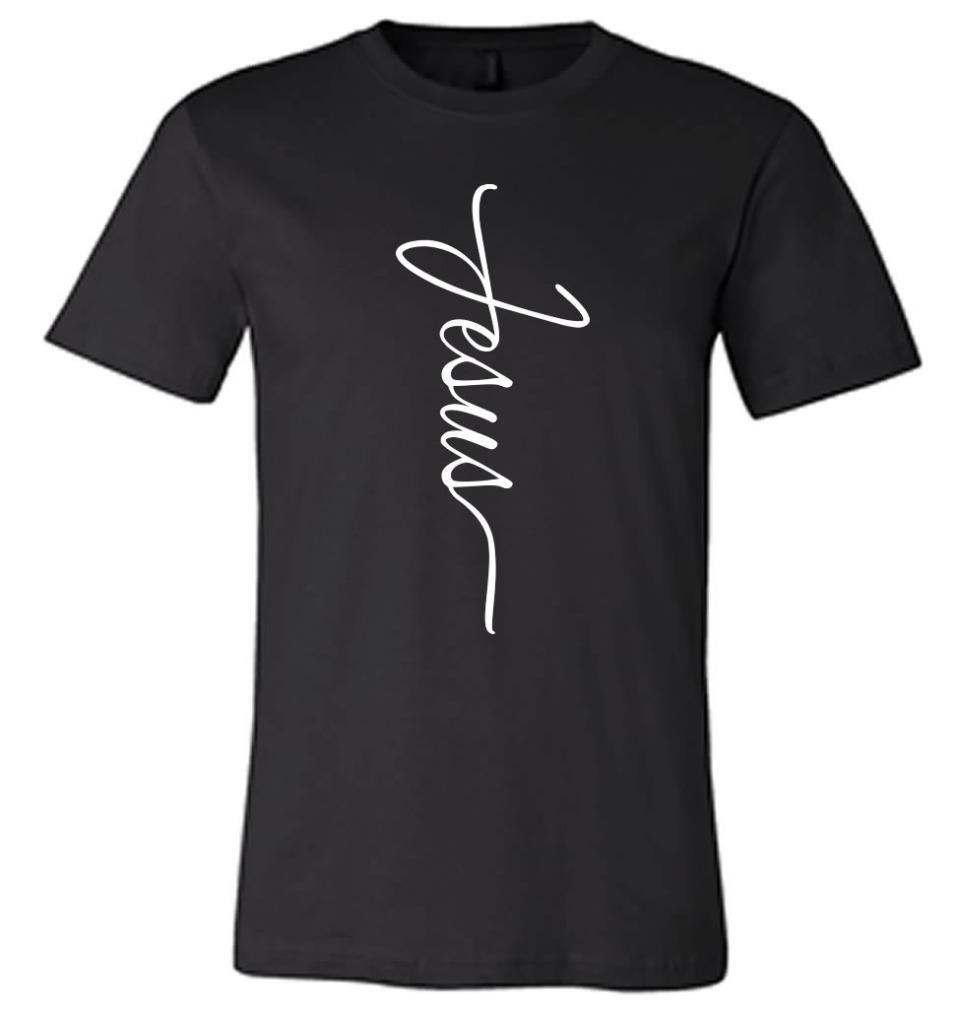 Sideways Jesus Cross Christian Soft T-Shirt S
