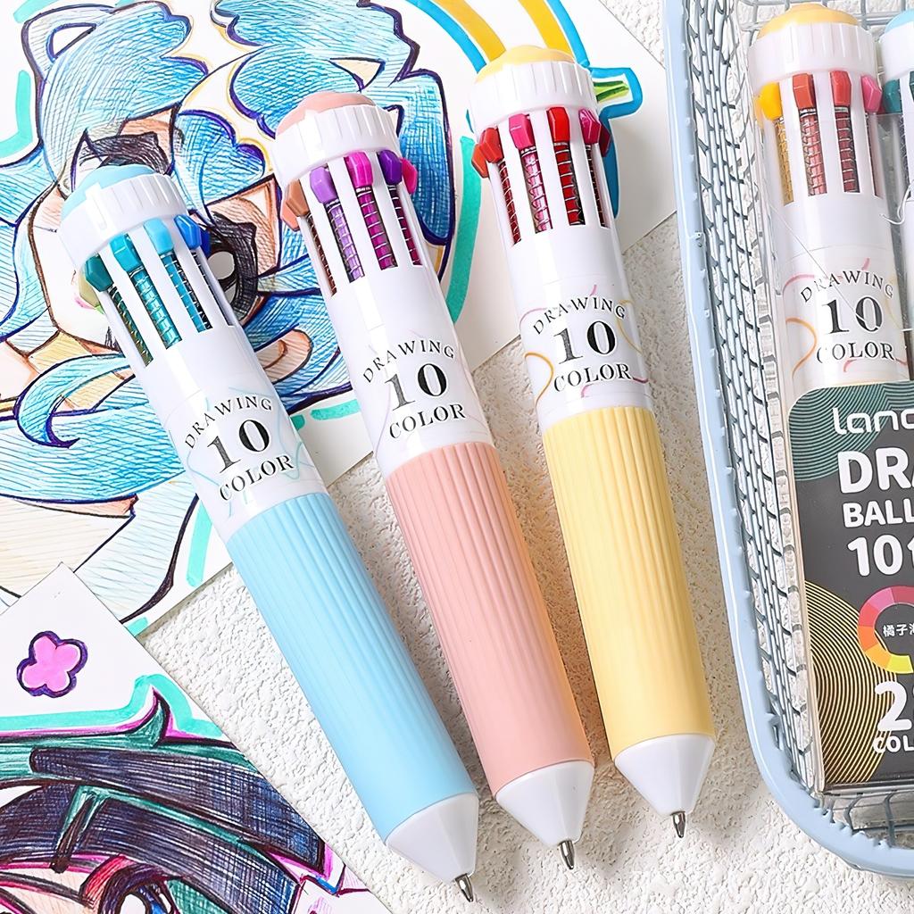 3/6 Pezzi Penne a Sfera Retrattili per Disegno 0.8mm / 60 Colori / Penna Roller 10 in 1 Marker Spot Liner A3092