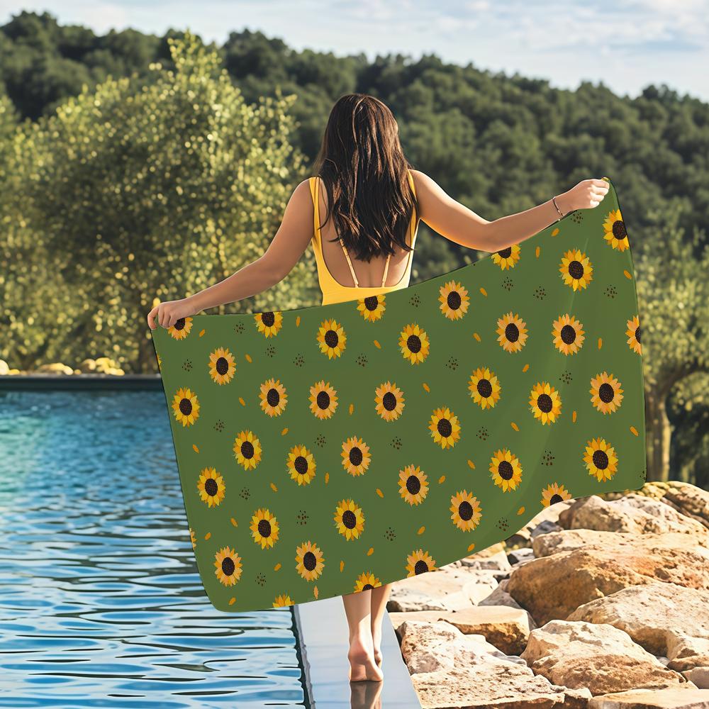 Sonnenblumen-Handtuch Schnelltrocknende Strandtücher Sind Geeignet Für Schwimmbäder Camping Yoga Und Das Fitnessstudio