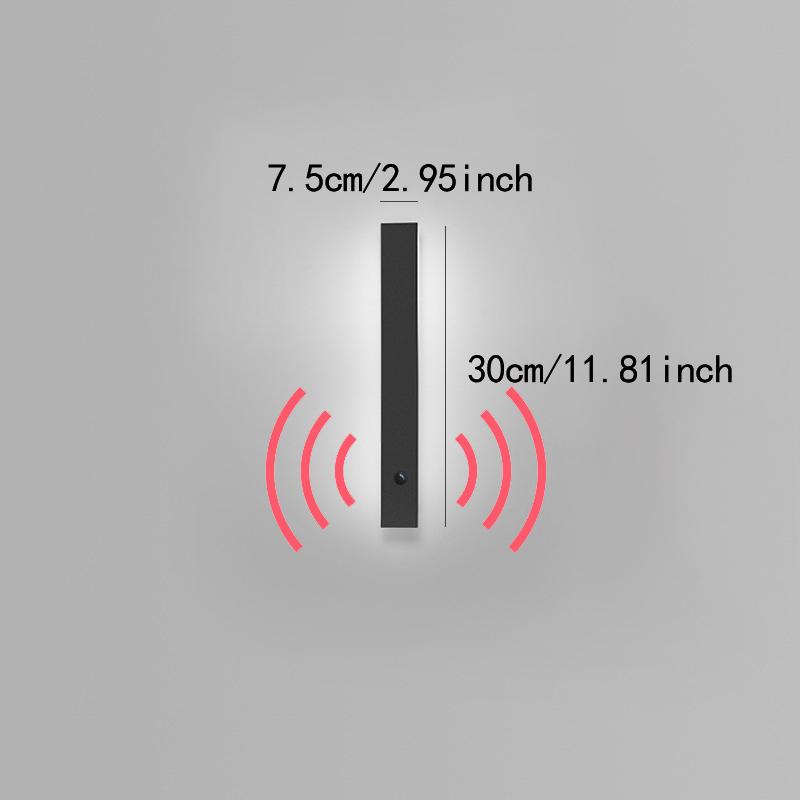 

Современный водонепроницаемый уличный светодиодный настенный светильник с длинной полосой IP65 с датчиком движения, светодиодный светильник для виллы, крыльца, сада, балкона, линейный светильник 85-265 В Warm light