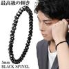 Gin no 5mm flat cut black spinel length August natural stone [Shinjuku Kura] bracelet, 17cm-19cm (19cm men's L, women's LL), birthstone,